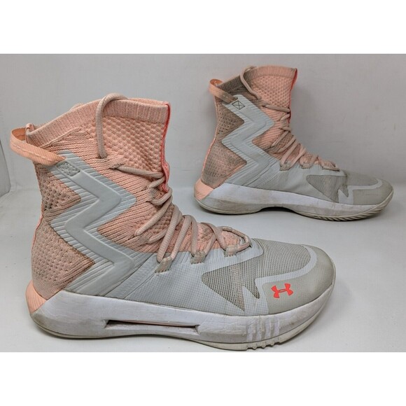 Womens Under Armour Highlight Ace 2.0 Volleyball Shoes 3021376-102 Size 9.5 Pink - Picture 1 of 10